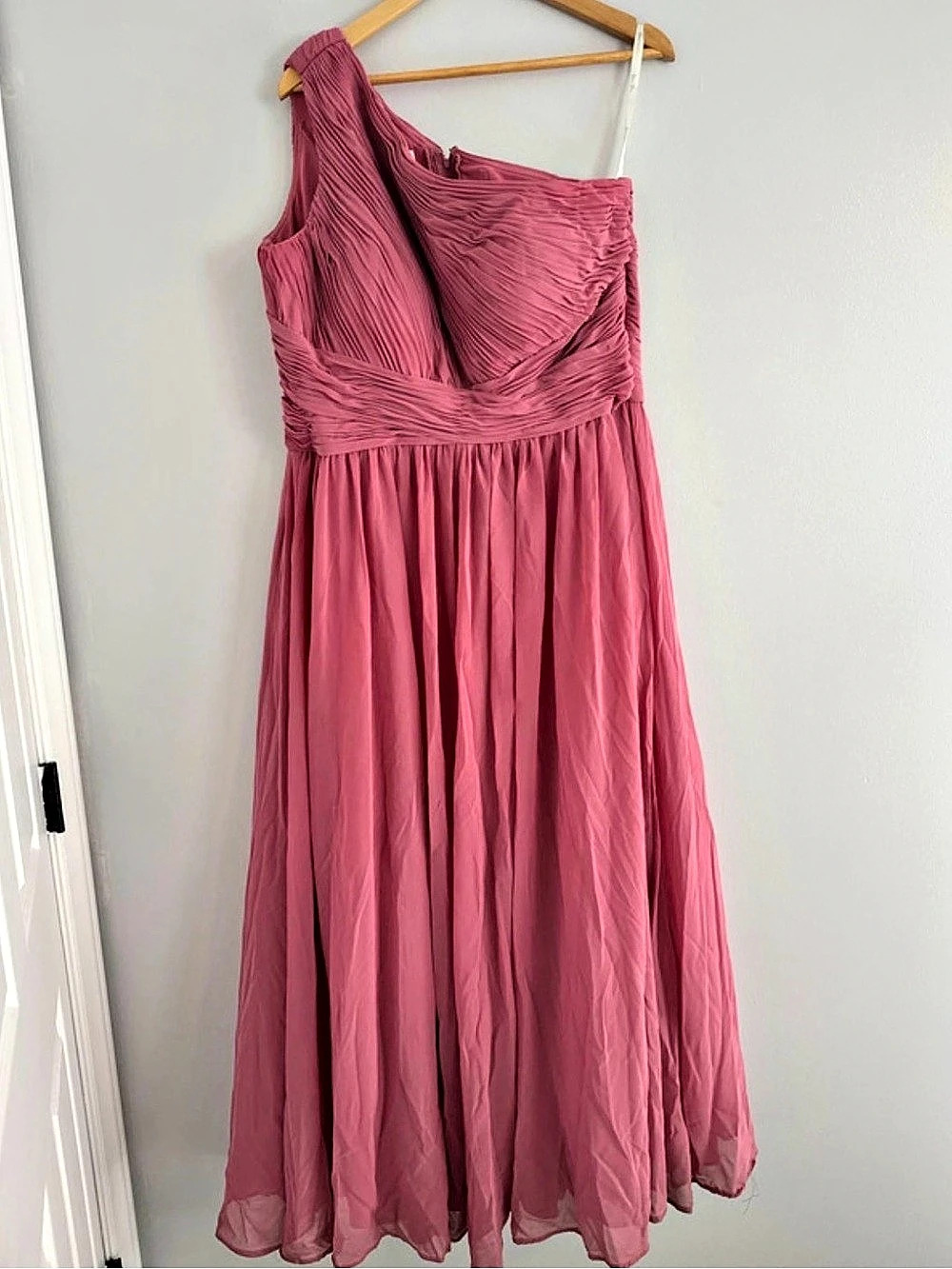 Dear Cleo One-Shoulder Maxi Dress in Pink